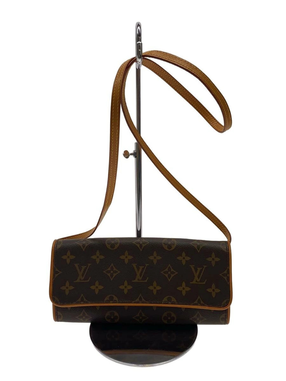 LOUIS VUITTON Pochette Twin Monogram Canvas Brown